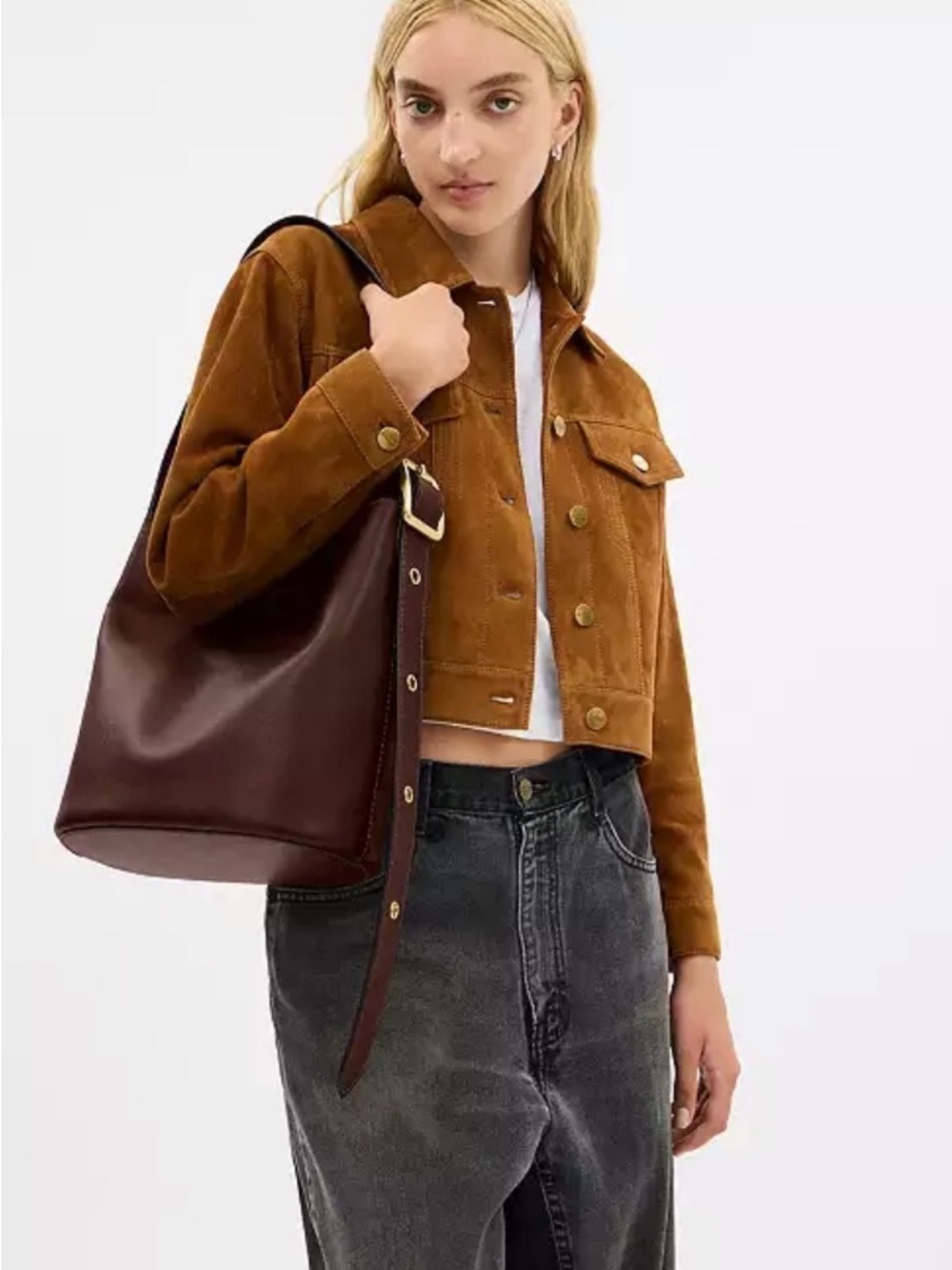Coach Bleeker Bucket Bag CCC23 brass / Maple leather NWT shoulder/crossbody - Picture 3 of 10